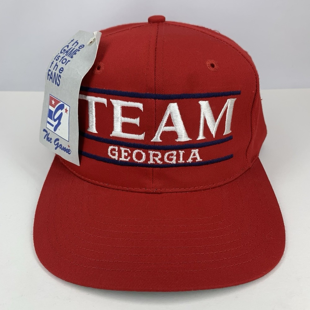 Team Georgia Split Bar Hat Small Red Adjustable Snapback Baseball Cap NWT